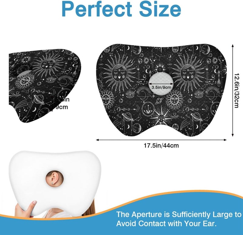 BVOKQUC Ear Piercing Pillow for Side Sleepers with Washable Cover Pillows with Holes for Ear Pain,Donut Pillow for Adults CNH Ear Pain Relief Pressure Sores Ear Pillow with Hole in Center - Image 4
